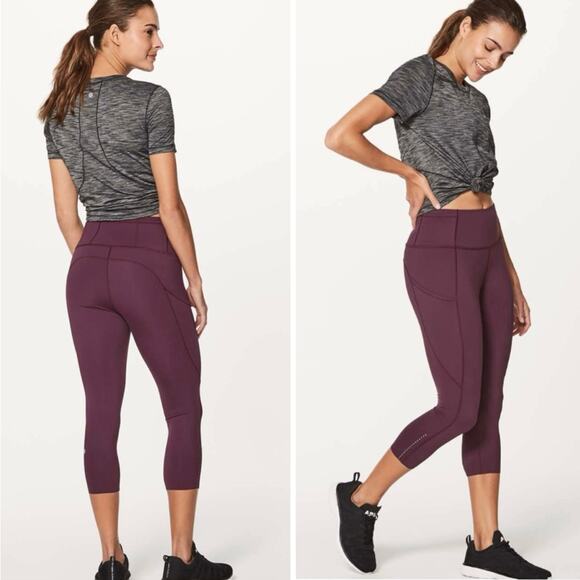lululemon fast & free crop in dark adobe size 10 - Picture 1 of 6